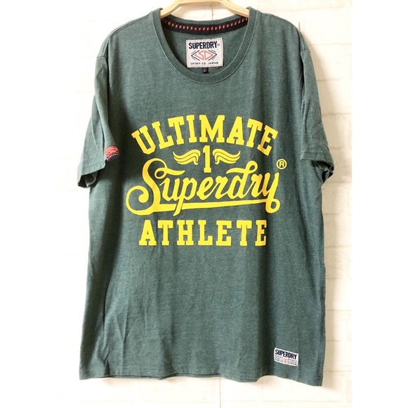 SUPERDRY 極度乾燥 綠色 黃字 短袖 T-shirt 2XL號 保證正品