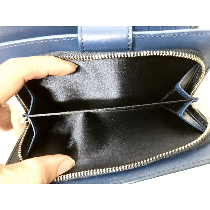 TOD’S 藍色 經典雙T 真皮 中夾 皮夾 多卡位 有盒 保證正品