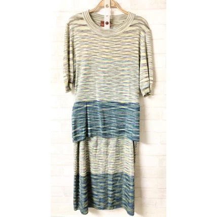 MISSONI 義大利製 二件式 薄針織 短袖套裝 裙裝