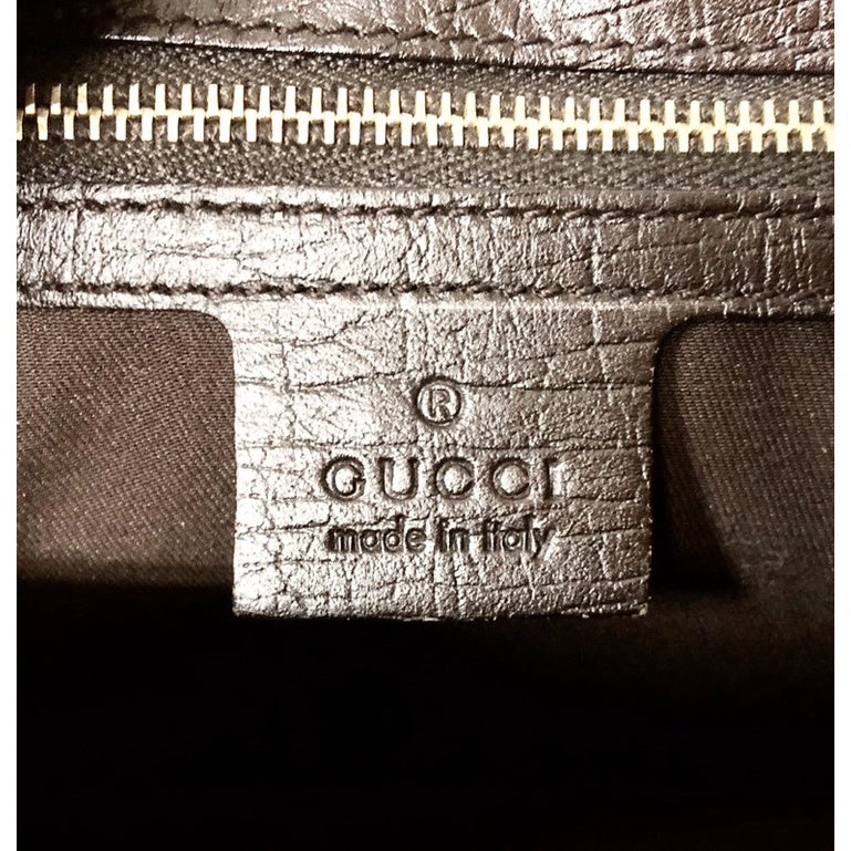 GUCCI 131325 老花 紅綠織帶 真皮 三層 手提包  保證正品
