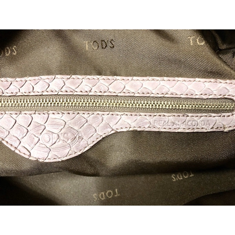 TOD’S 紫藕色 蟒蛇皮 真皮 輕量 手提包 斜背包 保證正品