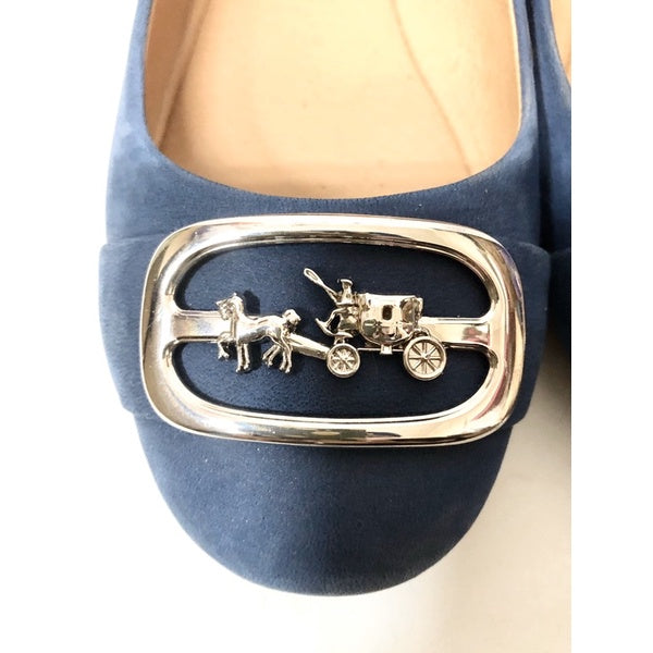 COACH 寶藍色 麂皮 娃娃鞋 平底鞋 38號 保證正品