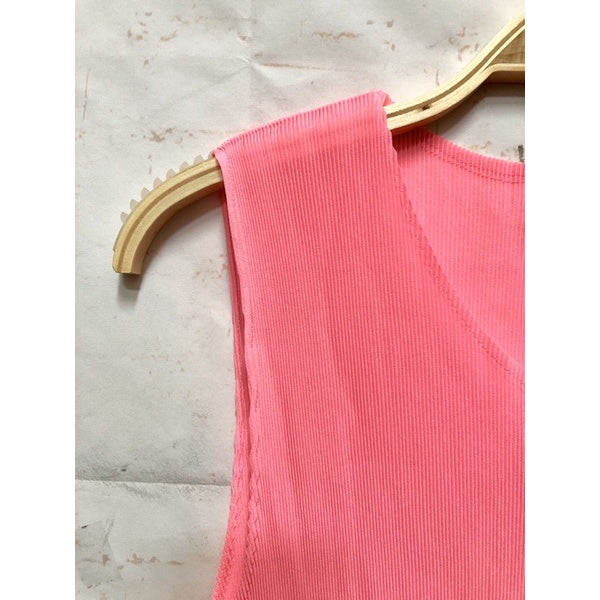 PLEATS PLEASE PP ISSEY MIYAKE 三宅 摺衣 皺褶 螢光粉 無袖 上衣 背心 5號 保證正品