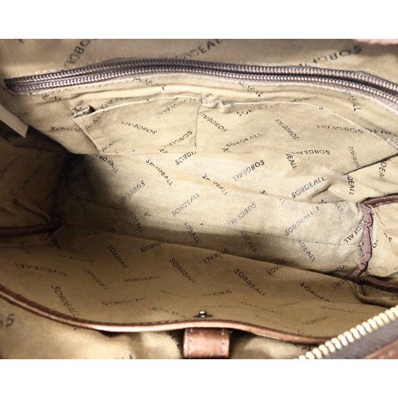 SOBDEALL 真皮 棕色 公事包 斜背包 保證正品