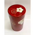 日本製 茶筒 大 朱華文樣梅 全新品