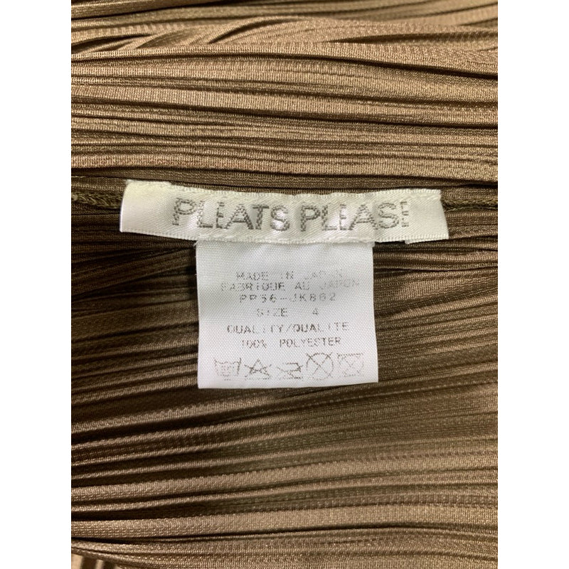 PLEATS PLEASE 皺摺 下擺不規則設計 三宅 咖啡色 4號 上衣 保證正品