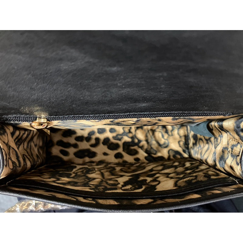 LONGCHAMP 黑金鍊掀蓋式斜背包 保證正品