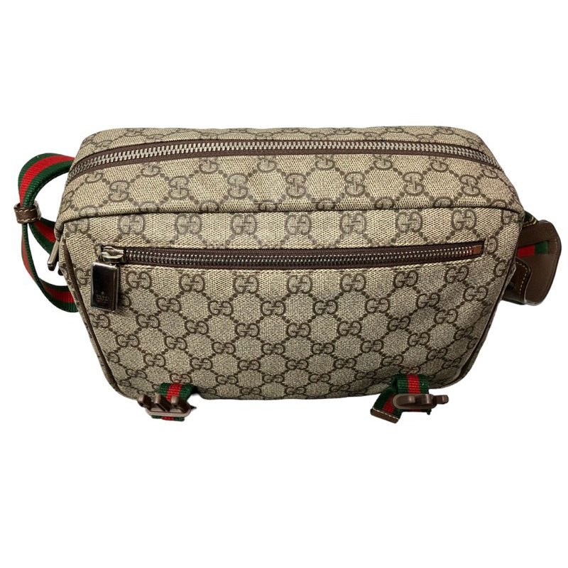 GUCCI 760123 印花帆布紅綠紅織帶斜背郵差包 台灣專櫃購入 保證正品 有證書