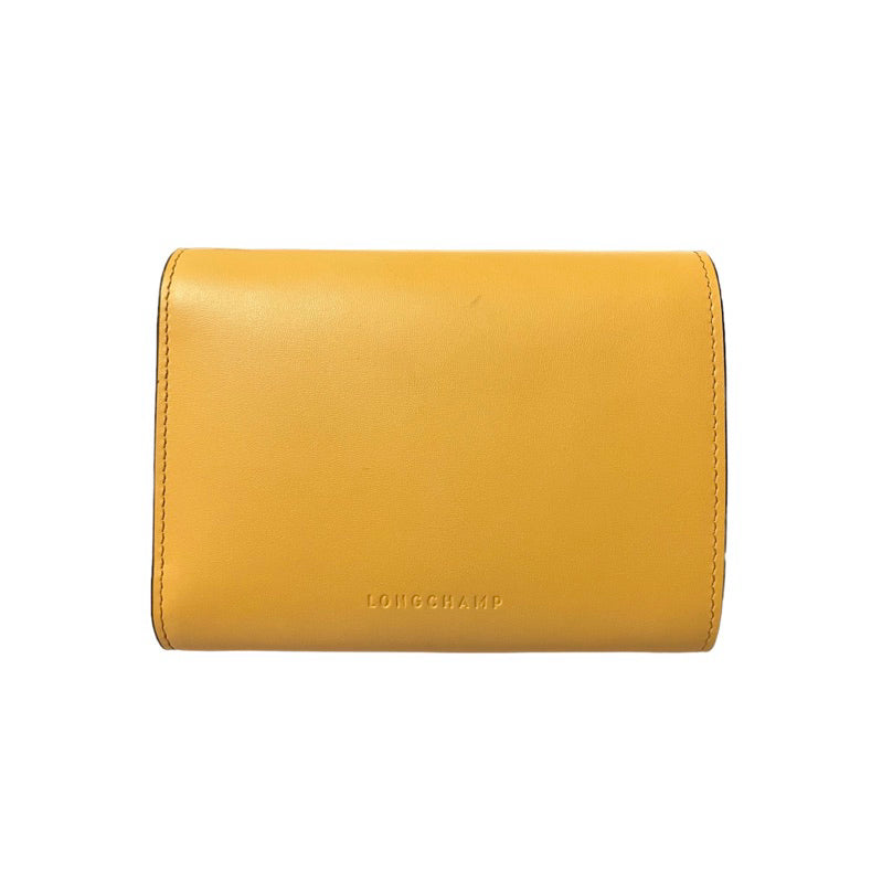 LONGCHAMP 三折短夾 黃色 保證正品