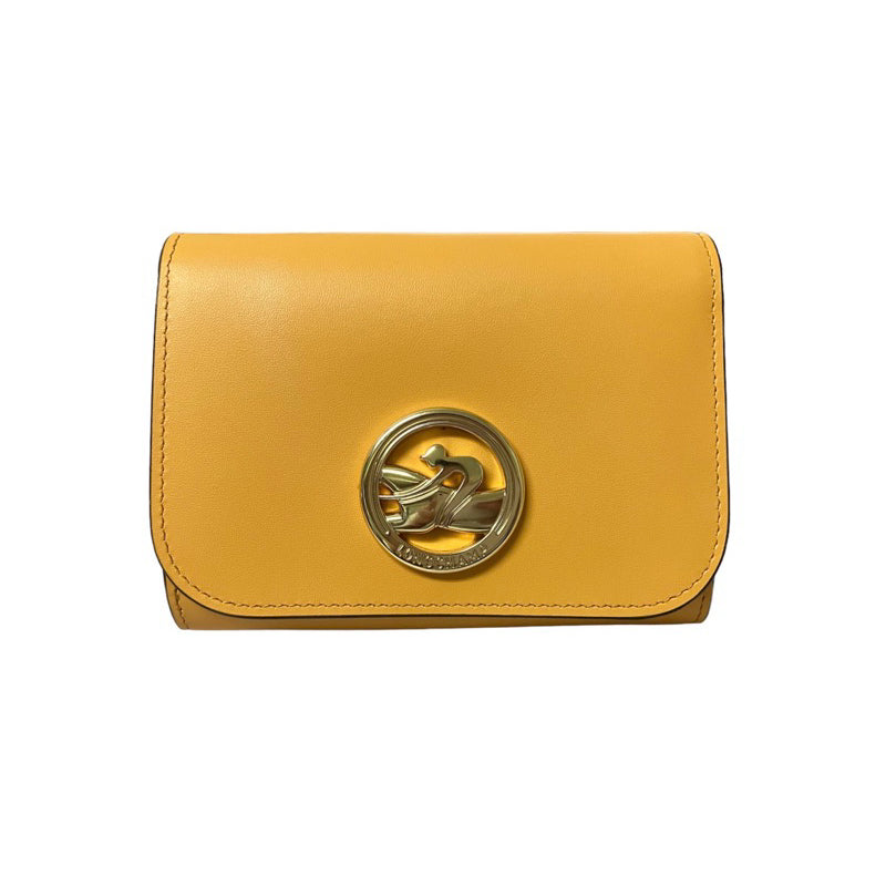LONGCHAMP 三折短夾 黃色 保證正品