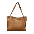 TORY BURCH 棕色鍊帶托特包 保證正品