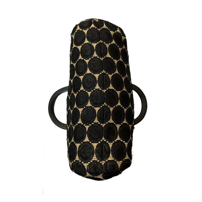 PRADA BOW CIRE BN0803 VINTAGE 刺繡黑色波點 皮革提把 包 保證正品
