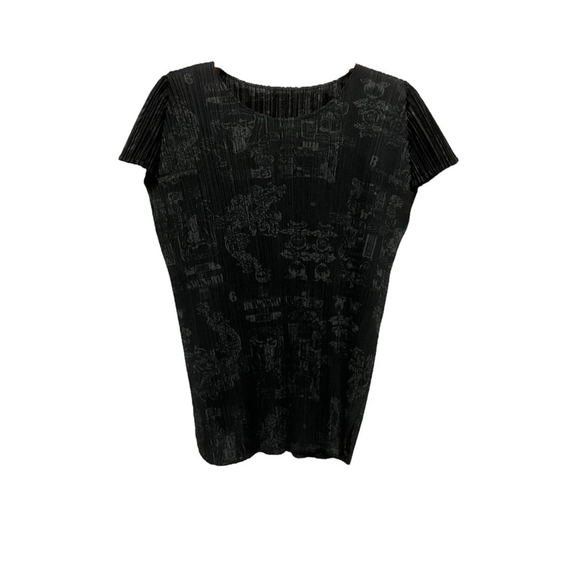 PLEATS PLEASE PP ISSEY MIYAKE 印花 三宅 摺衣 皺褶 短袖 套裝 成套 保證正品