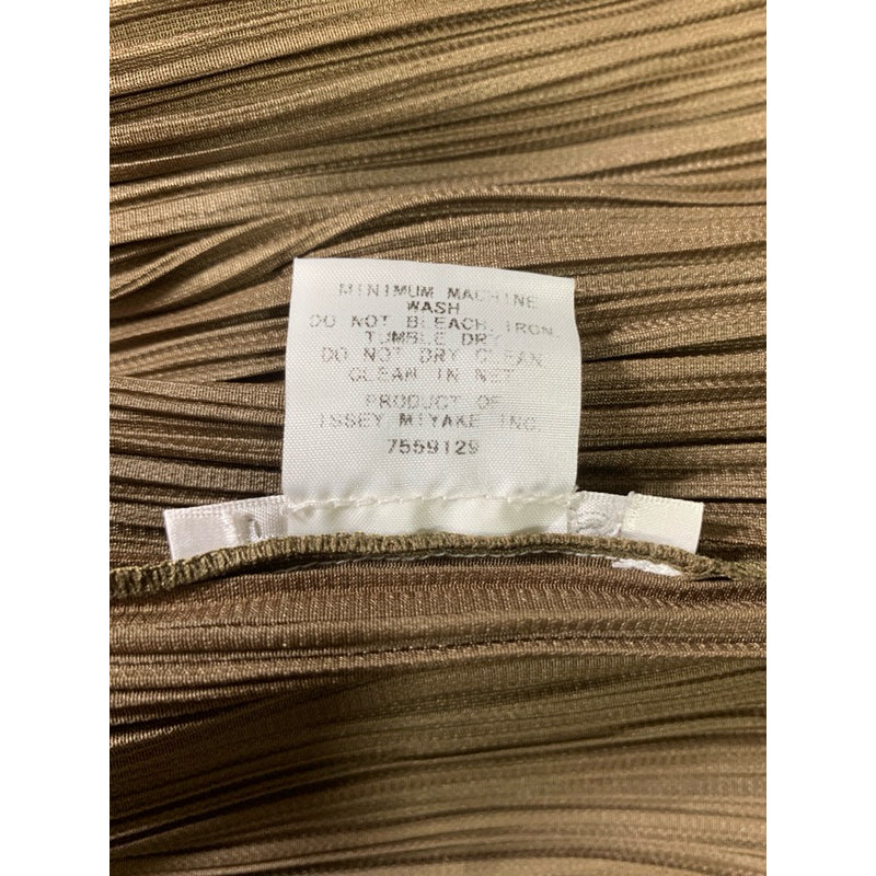 PLEATS PLEASE 皺摺 下擺不規則設計 三宅 咖啡色 4號 上衣 保證正品