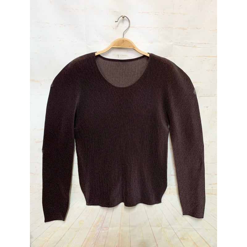 PLEATS PLEASE 皺摺 三宅 上衣 MIST 深棕色 F號 保證正品