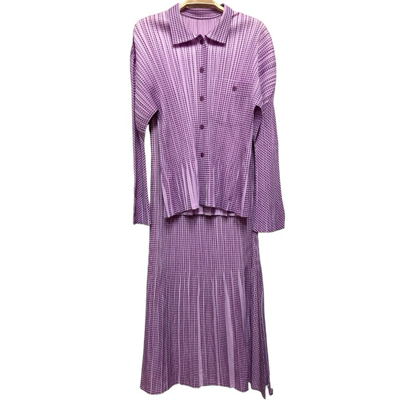 PLEATS PLEASE PP ISSEY MIYAKE 三宅 摺衣 皺褶 長袖 套裝 洋裝 保證正品