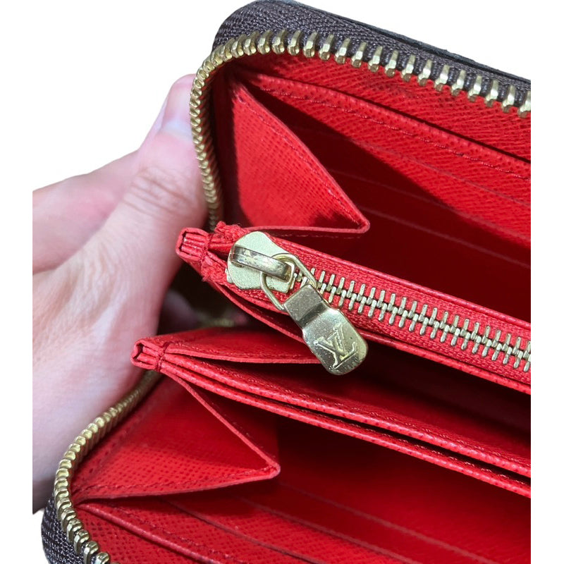LV M41896 經典老花拉鍊長夾 內裏罌粟紅 保證正品