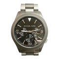 Michael kors 男三眼黑銀金屬錶帶腕錶 MK8469保證正品