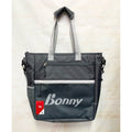 BONNY 灰色 尼龍 網球包 羽球包 大手提包 可側背 斜背 多夾層 全新