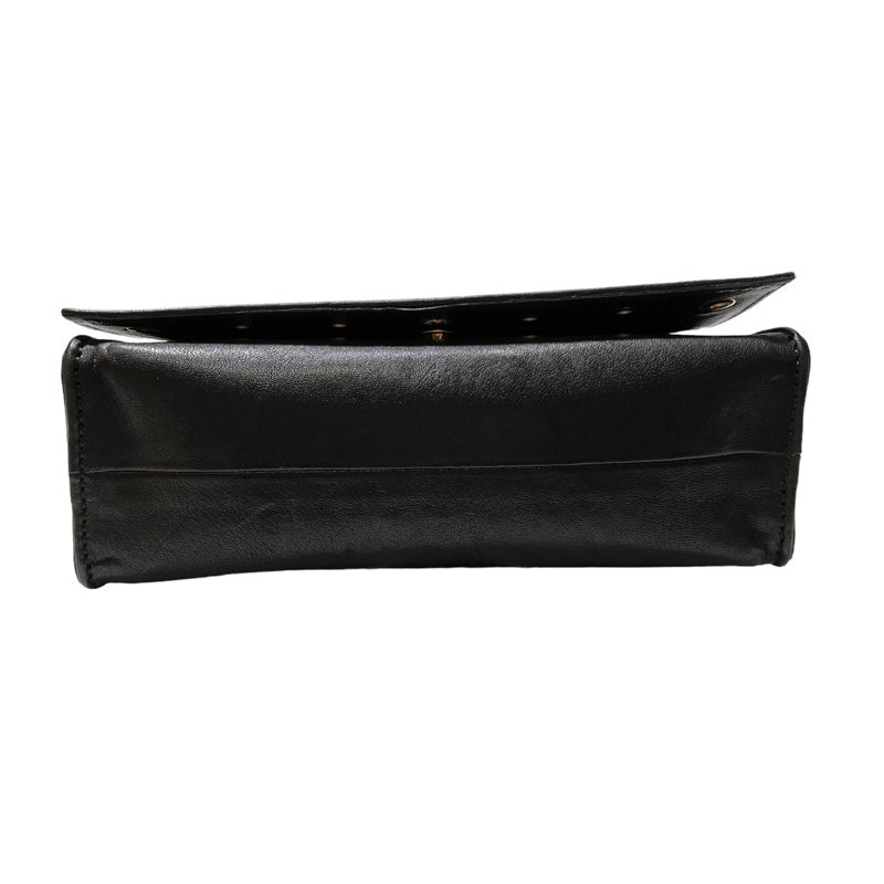 LONGCHAMP 黑金鍊掀蓋式斜背包 保證正品