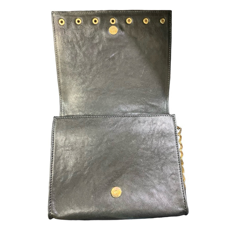 LONGCHAMP 黑金鍊掀蓋式斜背包 保證正品