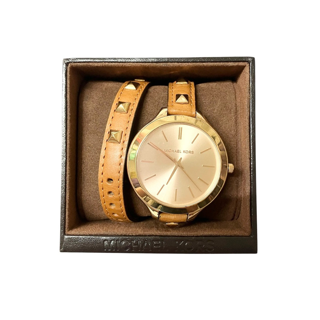 MICHAEL KORS 玫瑰金 卯釘錶帶 手錶 保證正品