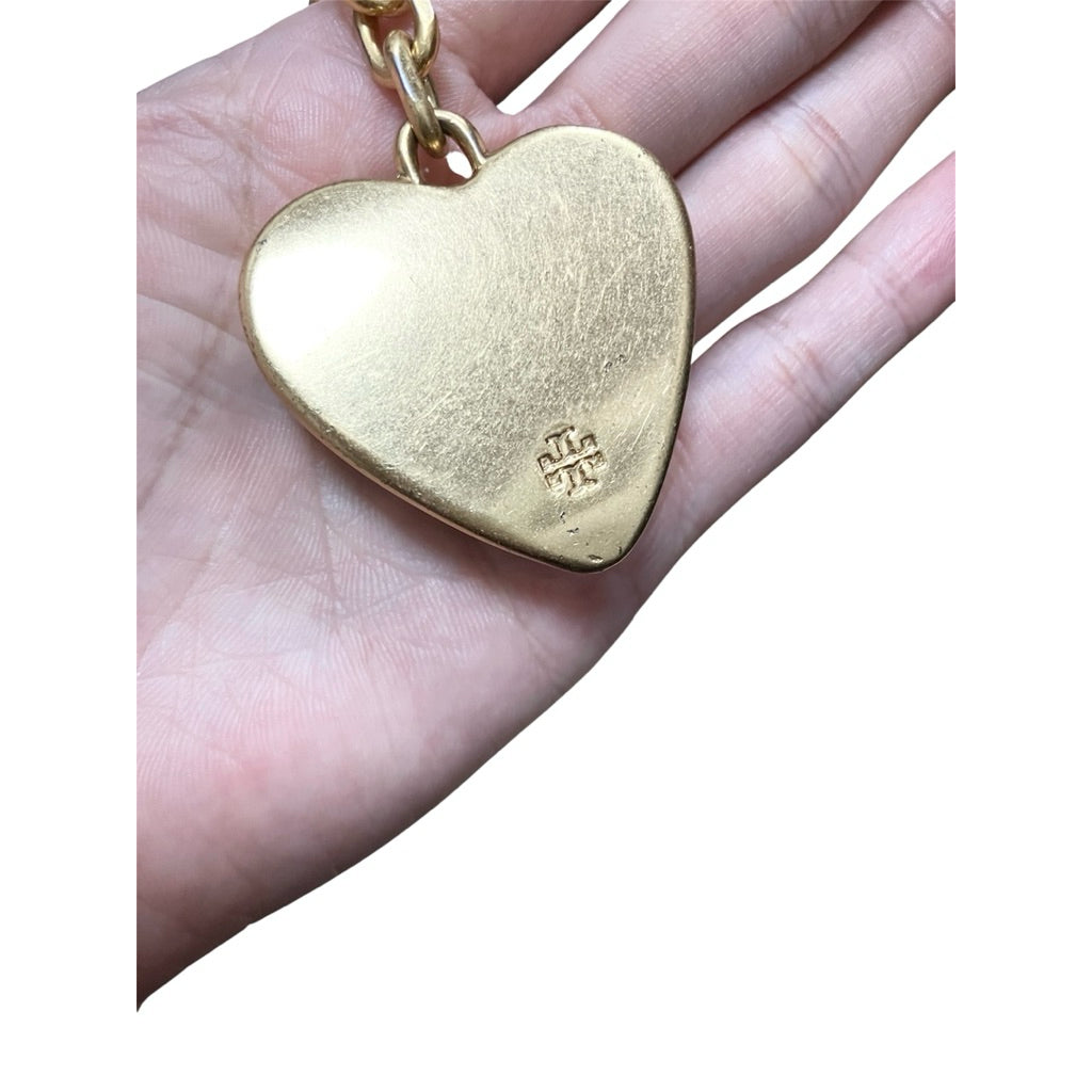 TORY BURCH 藍色 愛心 鑰匙圈 保證正品