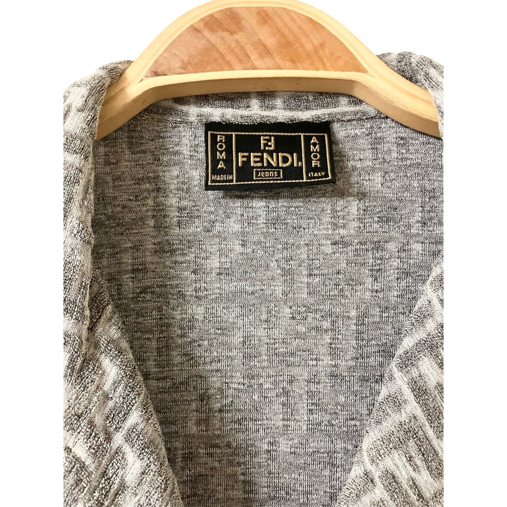 FENDI 經典老花 綁帶 短袖洋裝 保證正品