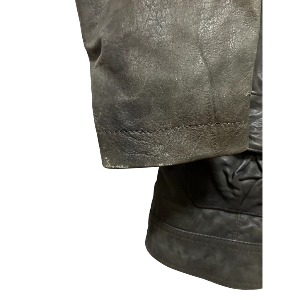 SUPERDRY 極度乾燥 墨綠色 真皮外套 保證正品