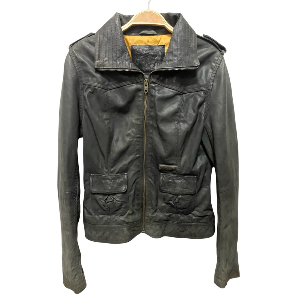 SUPERDRY 極度乾燥 墨綠色 真皮外套 保證正品