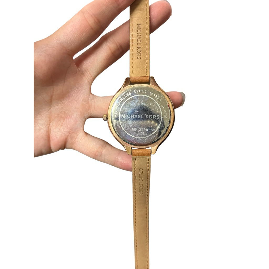 MICHAEL KORS 玫瑰金 卯釘錶帶 手錶 保證正品
