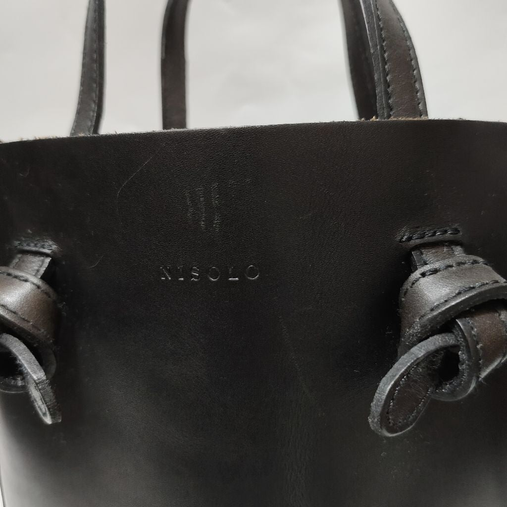 NISOLO 真皮 黑色 手提包 肩背包 斜背包 保證正品