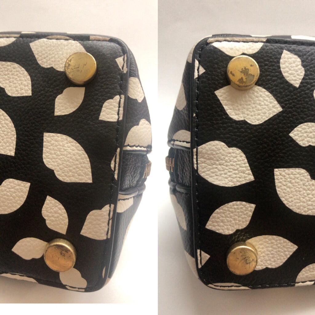 Lulu Guinness 紅唇包 黑白 手提斜背 包