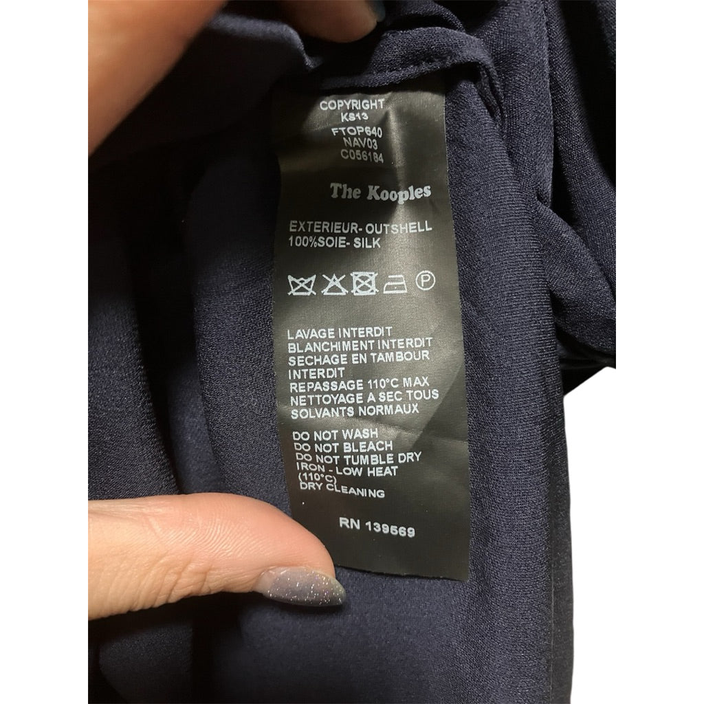 THE KOOPLES 深藍 雪紡 短袖上衣