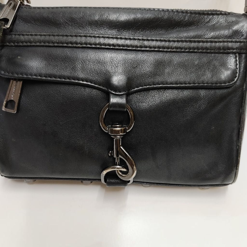 REBECCA MINKOFF 肩背包 斜背包 黑色 鏈條包 保證正品