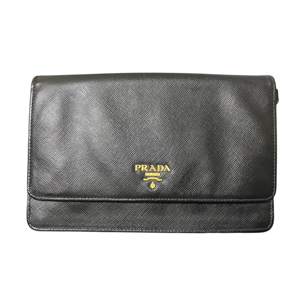 PRADA 黑色 防刮皮 WOC 保證正品
