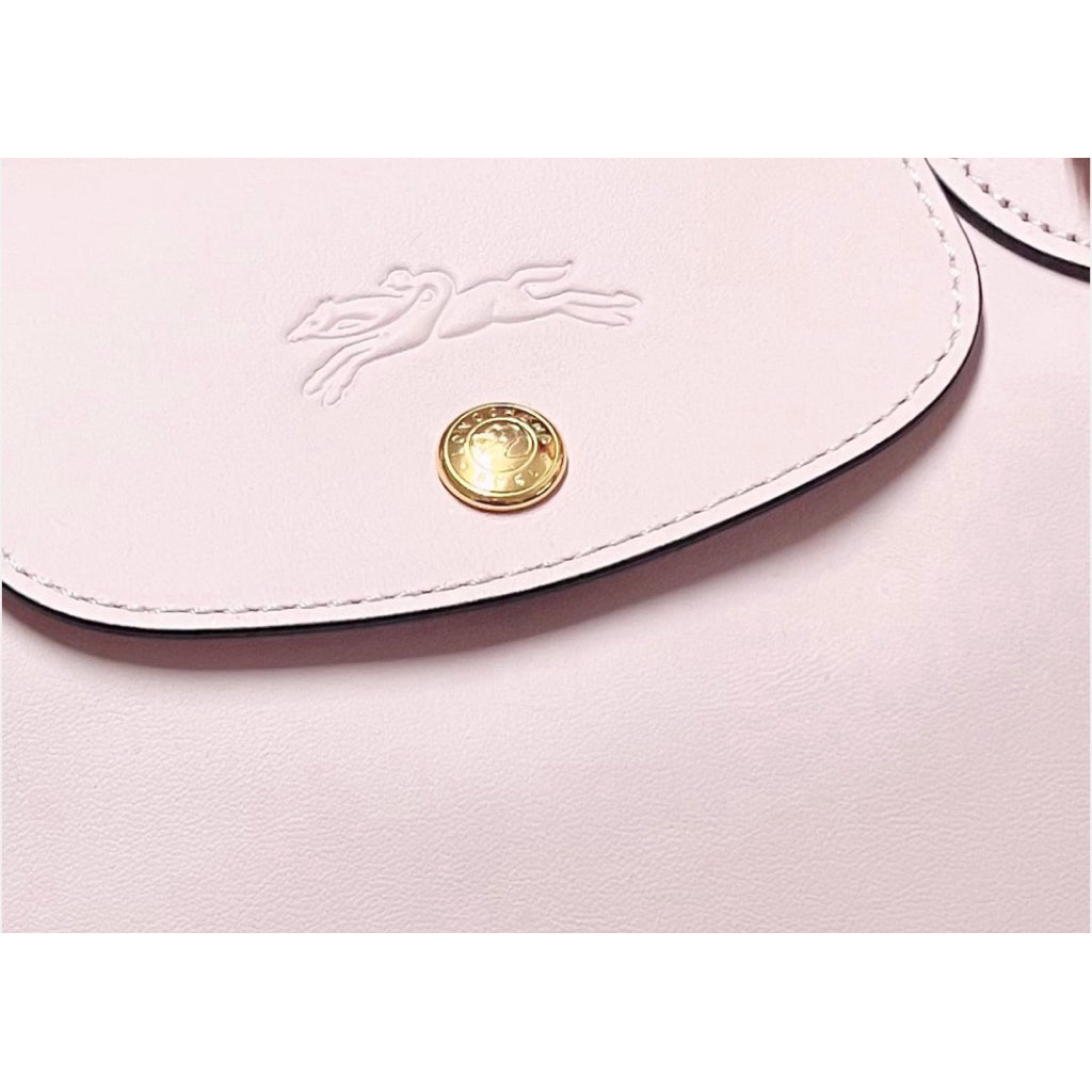 LONGCHAMP 淡粉色 全皮 轉運珠 水餃包 保證正品