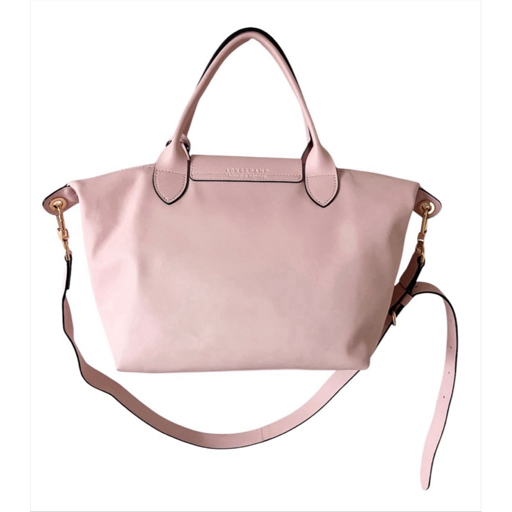 LONGCHAMP 淡粉色 全皮 轉運珠 水餃包 保證正品
