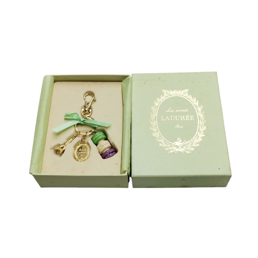 Laduree 馬卡龍 綠色 緞帶 巴黎鐵塔造型 鑰匙圈 吊飾 保證正品