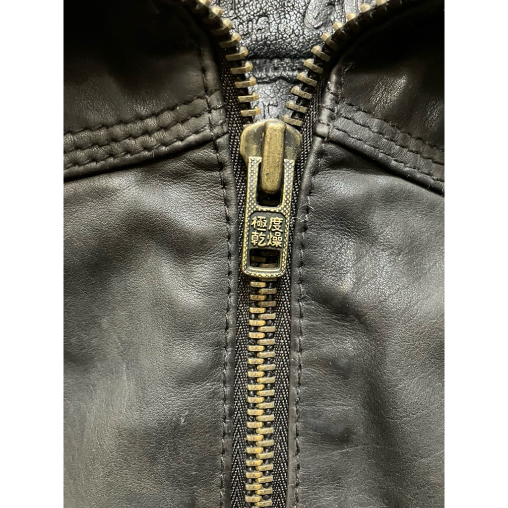 SUPERDRY 極度乾燥 墨綠色 真皮外套 保證正品