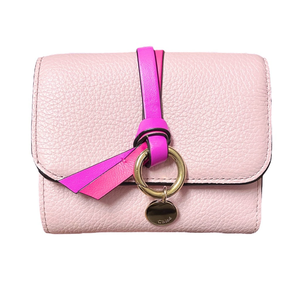 CHLOE 粉色 三折短夾 保證正品