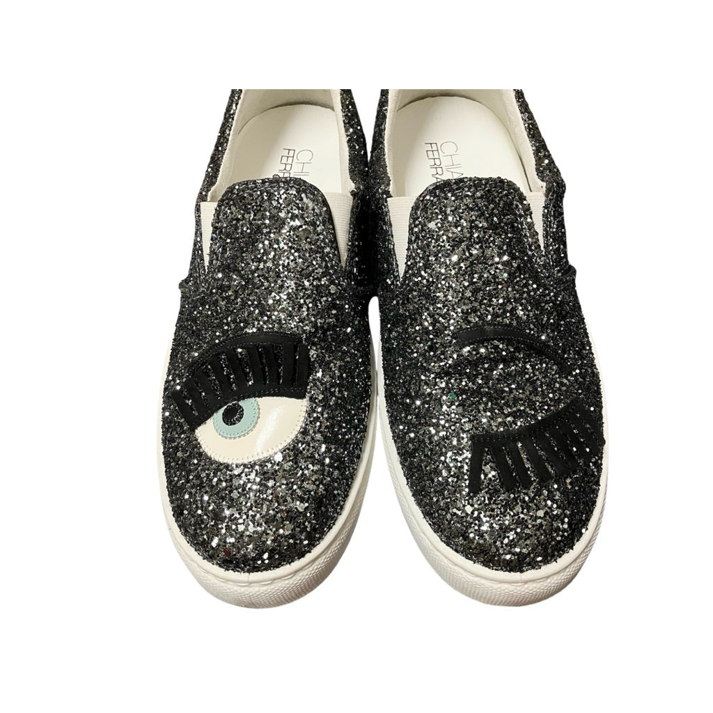 全新閑置品！！！CHIARA FERRAGNI 眨眼 亮片 懶人鞋