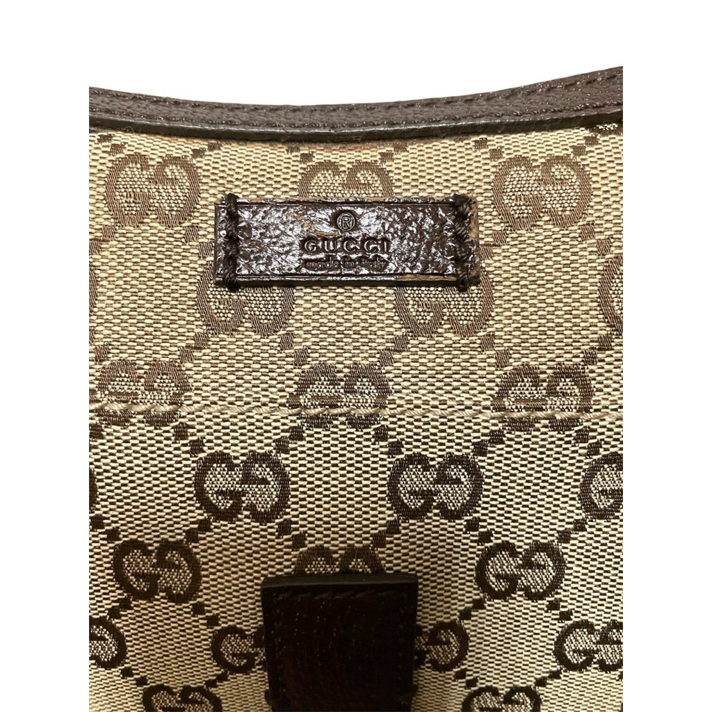 GUCCI 經典老花 帆布郵差包 保證正品