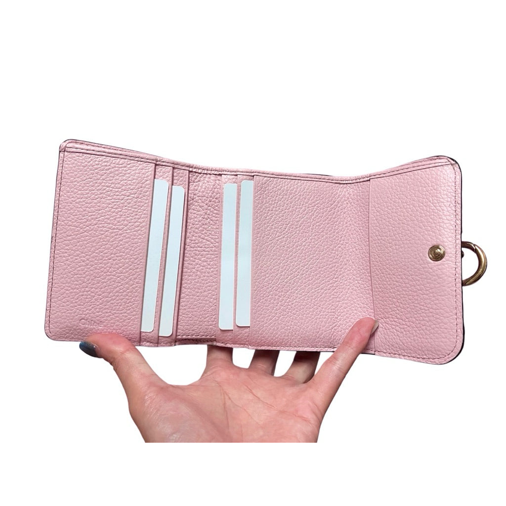CHLOE 粉色 三折短夾 保證正品