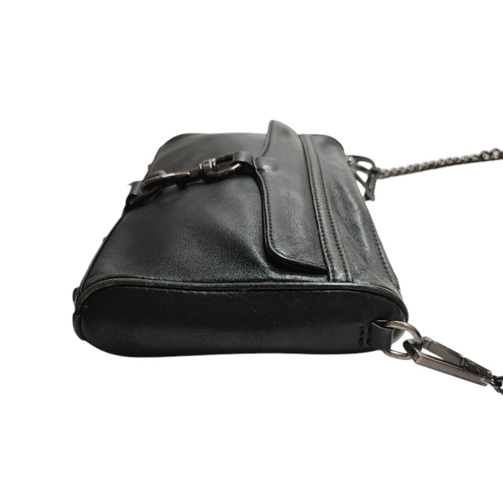 REBECCA MINKOFF 肩背包 斜背包 黑色 鏈條包 保證正品