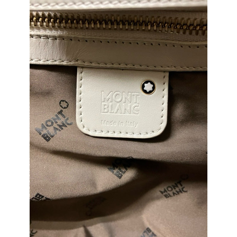 MONTBLANC 萬寶龍 白色布面編織肩背包 保證正品