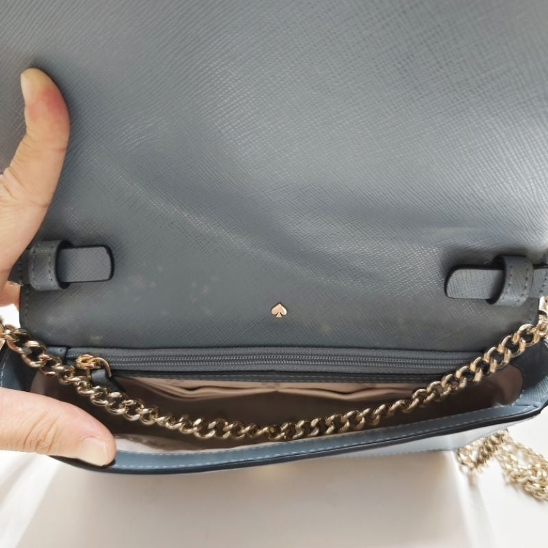 KATE SPADE WLRU1153 斜背色 霧藍色 藍色 小包 保證正品