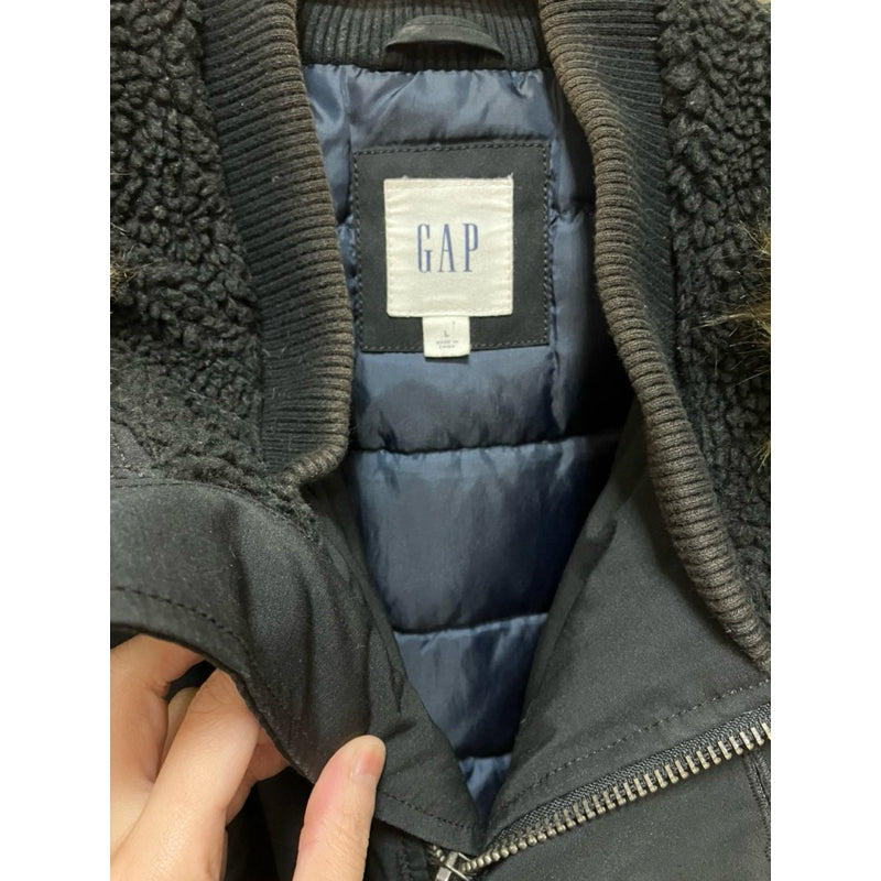 GAP 男款鋪棉連帽長版外套