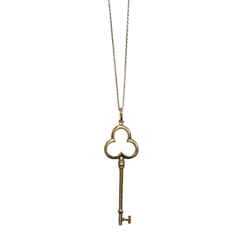 TIFFANY & CO. 18K 三葉草鑰匙 6cm 大款 項鍊 保證正品