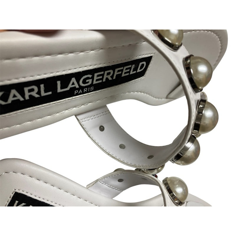 全新品！！！KARL LAGERFELD 大珍珠夾腳拖鞋 保證正品